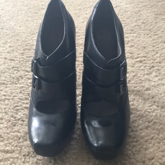 EUC Gorgeous MRKT Black Square Toe Shoes Sz 8.5 - Picture 1 of 8